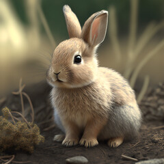 Fototapeta premium realistic rabbit Hd cute