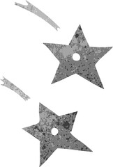 retro cartoon doodle of ninja throwing stars