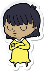 sticker of a cartoon woman