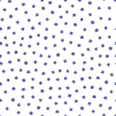 Seamless pattern with purple tiny flowers