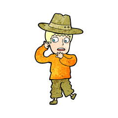 cartoon scared boy in hat