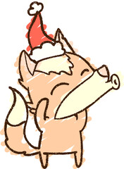 Christmas Wolf Chalk Drawing