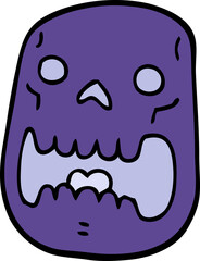 cartoon doodle halloween skull