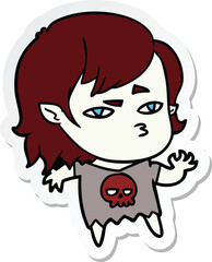 sticker of a cartoon vampire girl