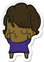 sticker of a cartoon woman