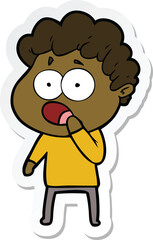 sticker of a cartoon man gasping in surprise