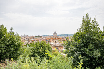 Fototapeta na wymiar Rome, Italy - September 16, 2021: panoramic view on Rome