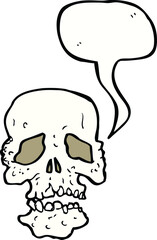 cartoon skull with speech bubble