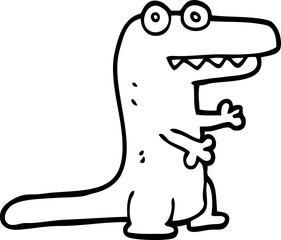 line drawing cartoon crocodile
