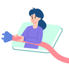 Character illustration of women with charger 