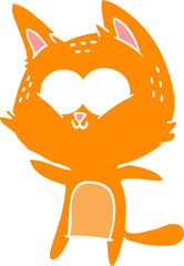 flat color style cartoon cat