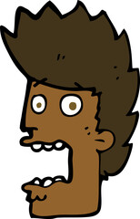 cartoon terrified man