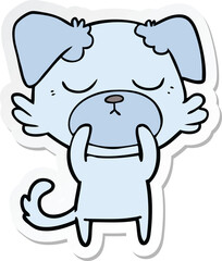 sticker of a cute cartoon dog