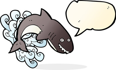 cartoon shark with speech bubble