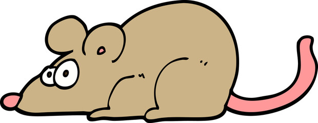 hand drawn doodle style cartoon rat