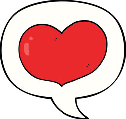 Obraz na płótnie Canvas cartoon love heart and speech bubble