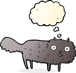 cartoon furry cat with thought bubble