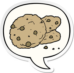 cartoon cookies and speech bubble sticker