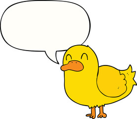 cartoon duck and speech bubble