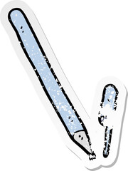 retro distressed sticker of a cartoon pen