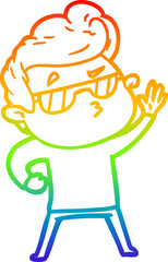 rainbow gradient line drawing cartoon cool guy