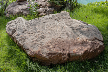 Beautiful Larg stones for decorating the lawn garden.