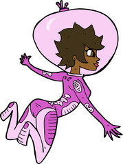cartoon space woman