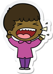 Fototapeta premium sticker of a cartoon laughing man