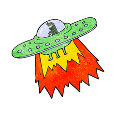 textured cartoon ufo
