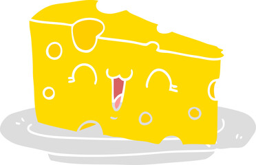 cute flat color style cartoon cheese