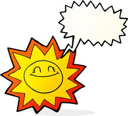 happy speech bubble cartoon sun