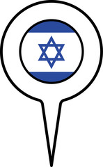 Israel flag Map pointer icon.