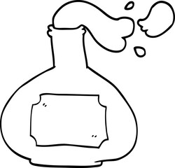 line drawing cartoon smoking potion