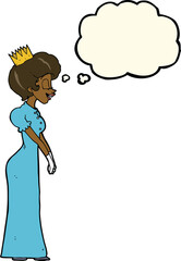 cartoon princess with thought bubble