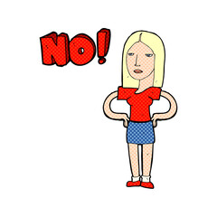 cartoon woman saying no