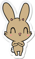 sticker of a cute cartoon rabbit