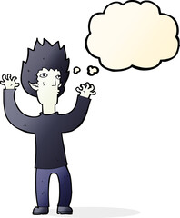 cartoon vampire with thought bubble