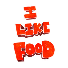 retro cartoon i like food symbol