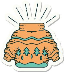 sticker of tattoo style christmas jumper