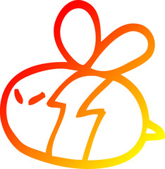warm gradient line drawing cartoon bee