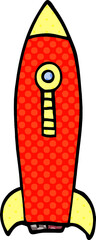 cartoon doodle space rocket