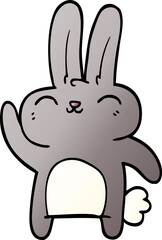 cartoon doodle happy rabbit