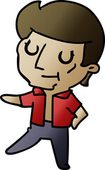 gradient cartoon of kawaii older man