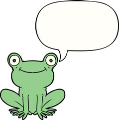 cartoon frog and speech bubble