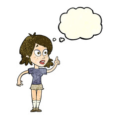 cartoon woman asking question with thought bubble