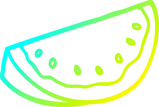 recommend clip art: cold gradient line drawing cartoon watermelon