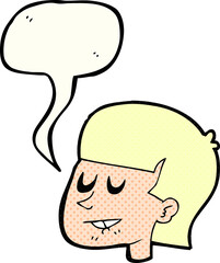 comic book speech bubble cartoon man biting lip