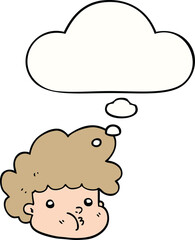 cartoon boy and thought bubble