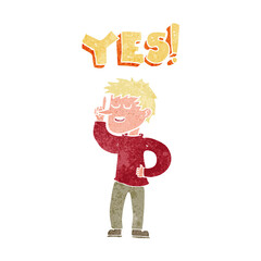 cartoon man saying yes