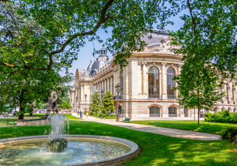Fountain at Small palace (Petit Palais) in Paris, France